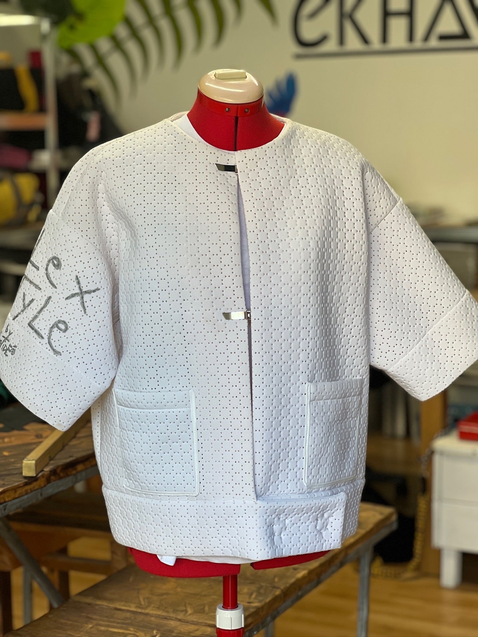 Giacca in neoprene bianco
