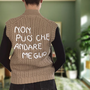 Cardigan NON PUÒ CHE ANDARE MEGLIO